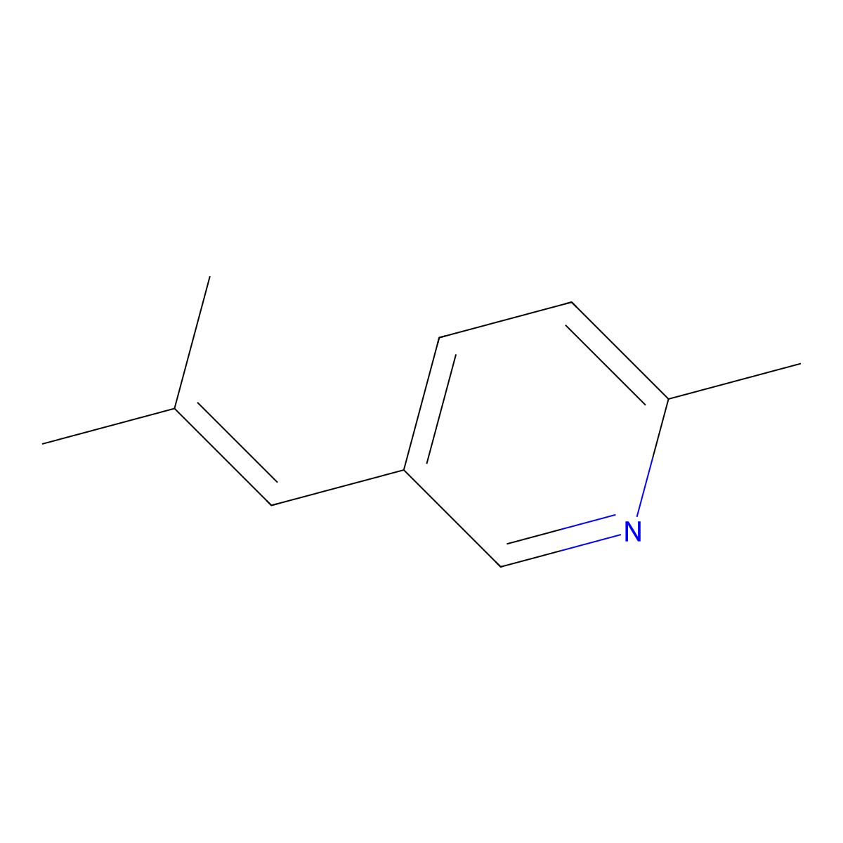 2-Methyl-5-(2-methyl-1-propenyl)pyridine molecular structure, CAS 111422-55-0