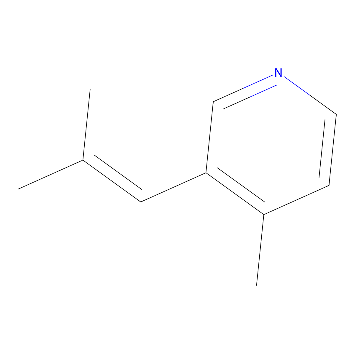 4-Methyl-3-(2-methylprop-1-en-1-yl)pyridine molecular structure, CAS 111422-56-1