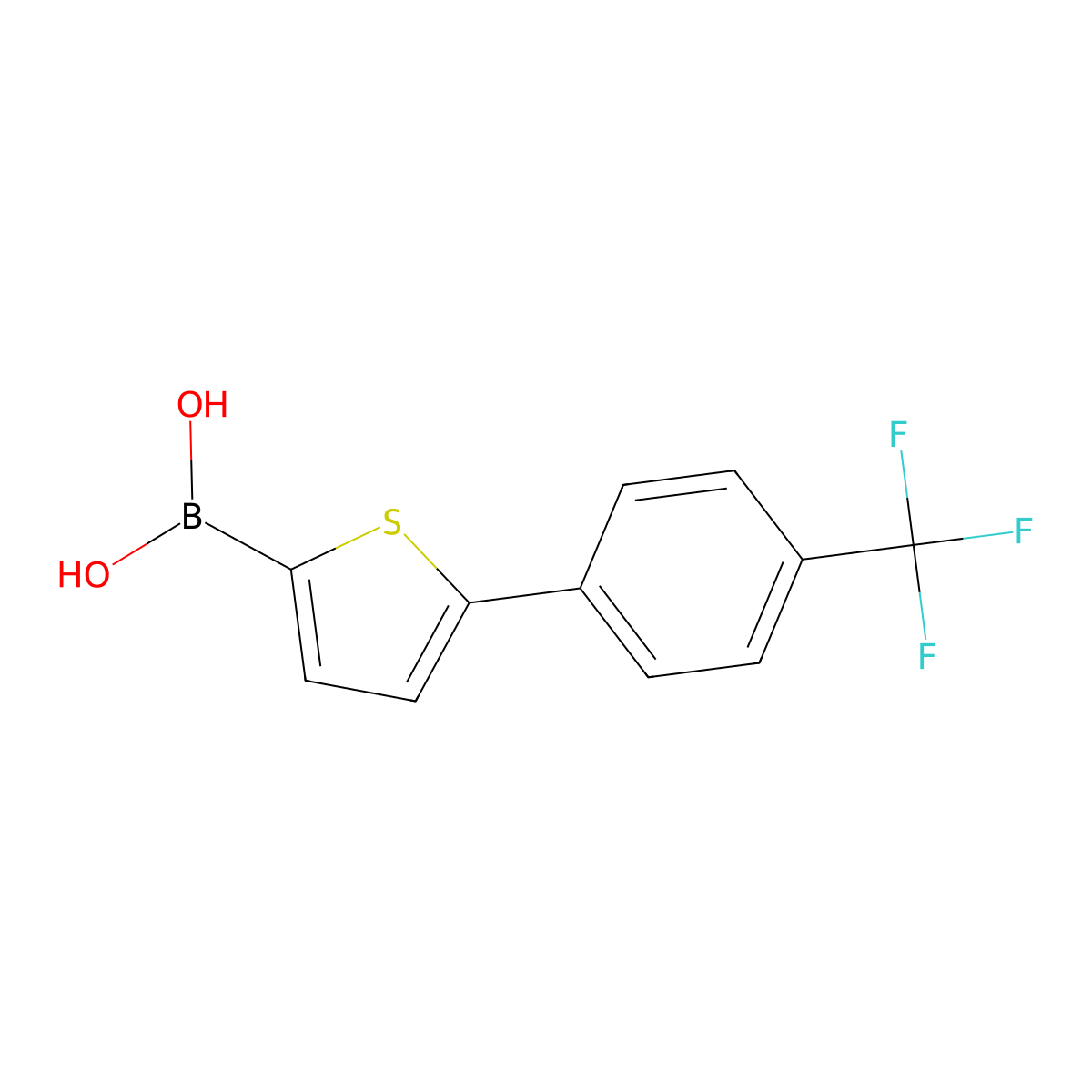 B-[5-[4-(Trifluoromethyl)phenyl]-2-thienyl]boronic acid molecular structure, CAS 1114230-74-8