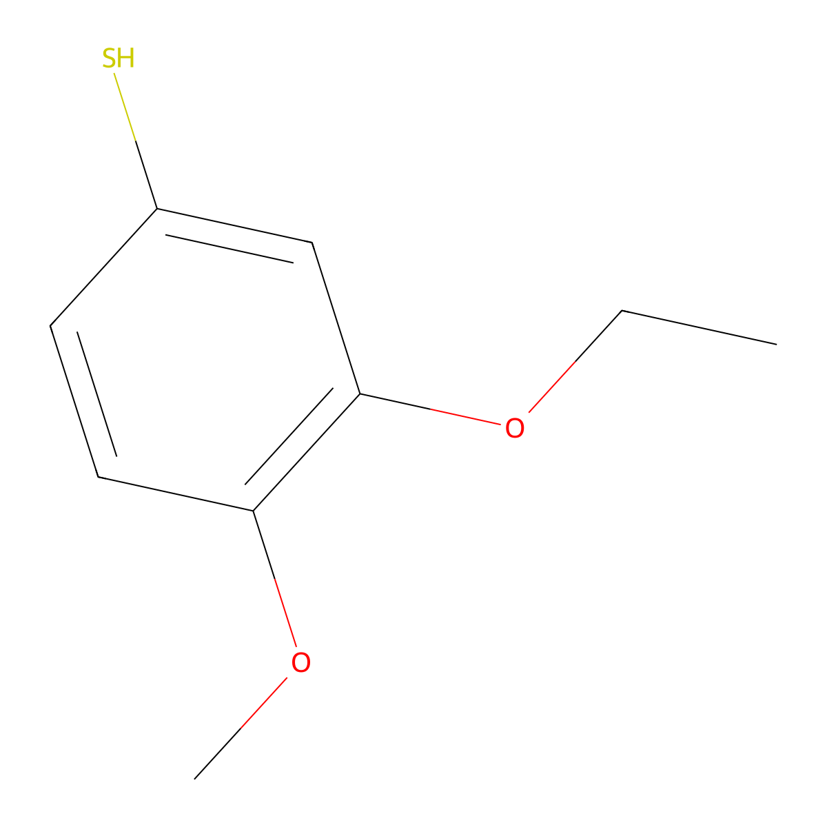 3-Ethoxy-4-methoxythiophenol molecular structure, CAS 111424-64-7