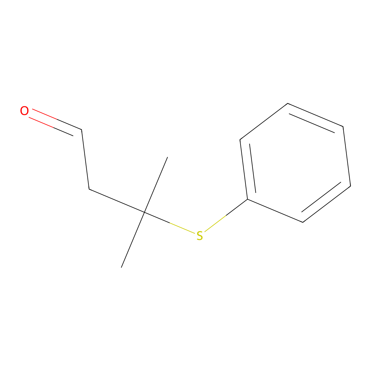 Butanal, 3-methyl-3-(phenylthio)- molecular structure, CAS 111427-84-0