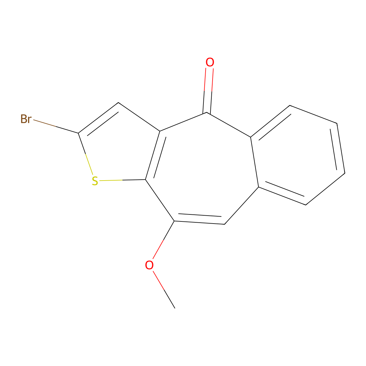 2-Bromo-10-methoxy-1-thiabenzo[f]azulen-4-one molecular structure, CAS 111428-56-9