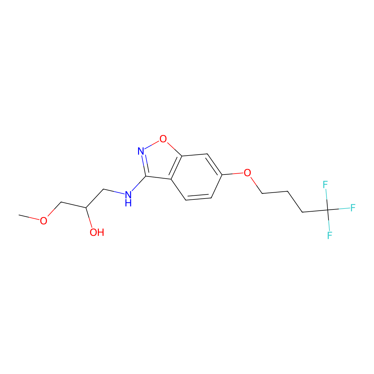 N-[(2S)-2-hydroxy-3-methoxypropyl]-6-(4,4,4-trifluorobutoxy)-1,2-benzoxazol-3-amine molecular structure, CAS 1114325-79-9