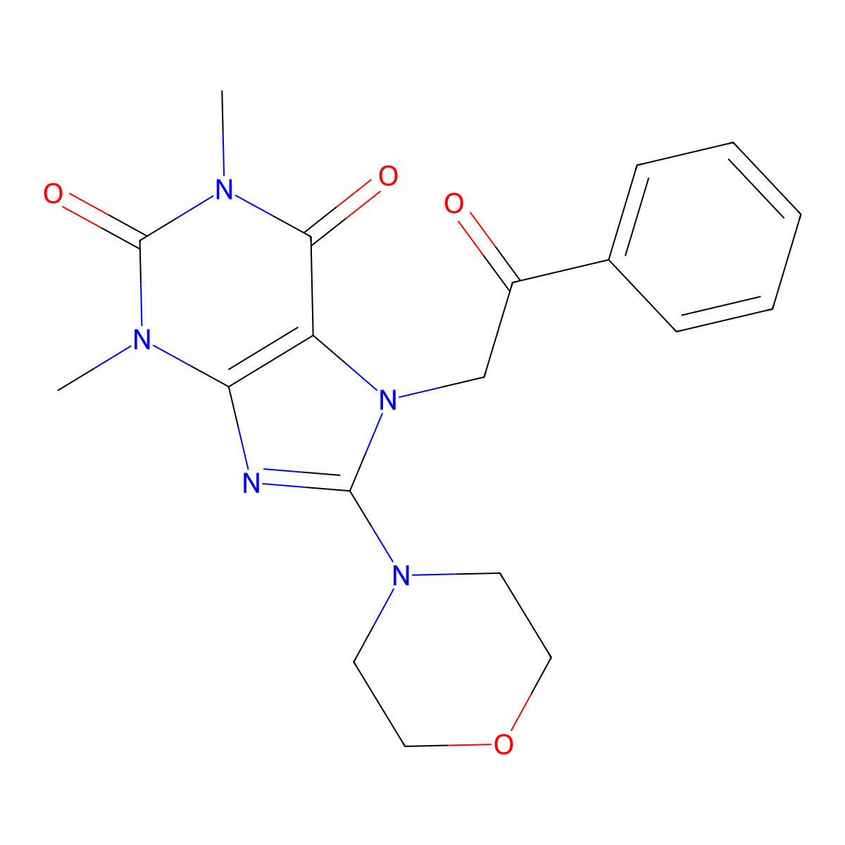 1,3-Dimethyl-8-(4-morpholinyl)-7-(2-oxo-2-PH-ET)-3,7-dihydro-1H-purine-2,6-dione molecular structure, CAS 111442-55-8