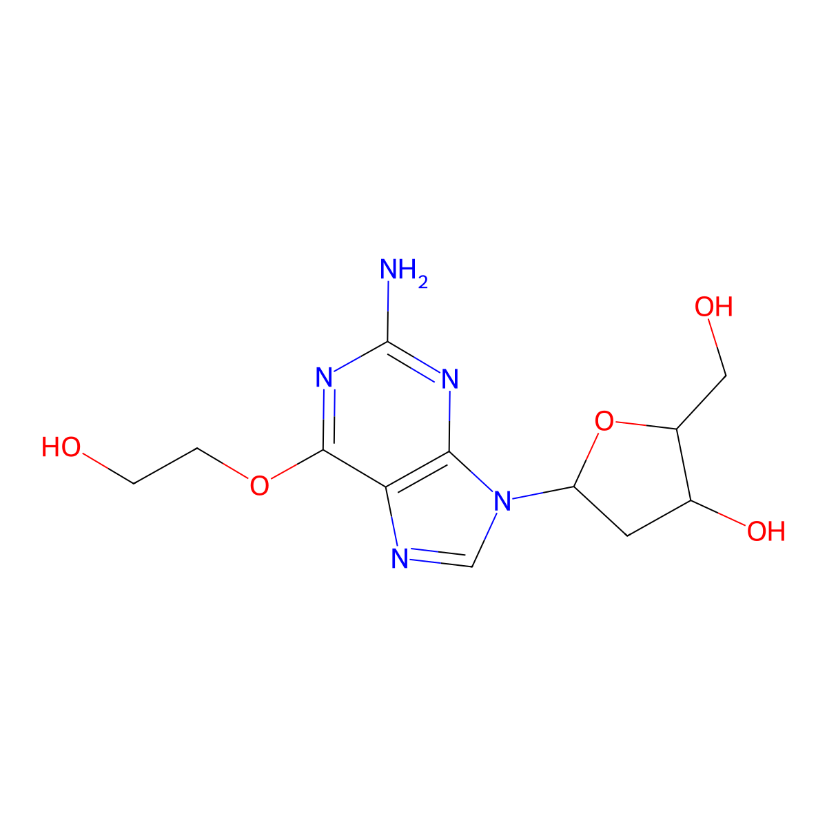 O(6)-(2-Hydroxyethyl)-2'-deoxyguanosine molecular structure, CAS 111447-35-9