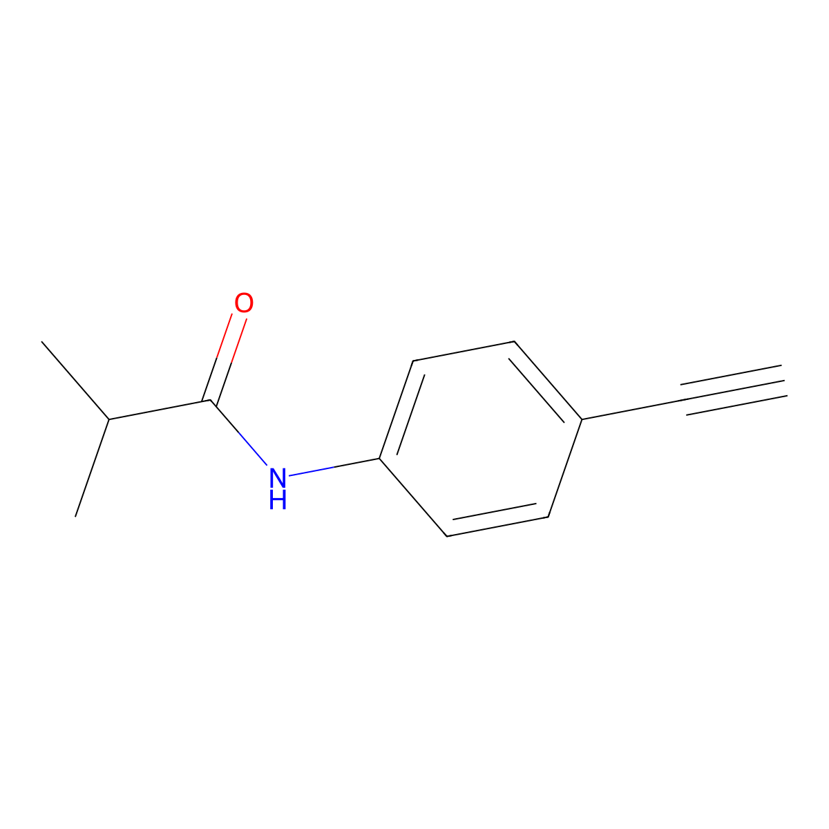 Propanamide, N-(4-ethynylphenyl)-2-methyl- molecular structure, CAS 111448-80-7