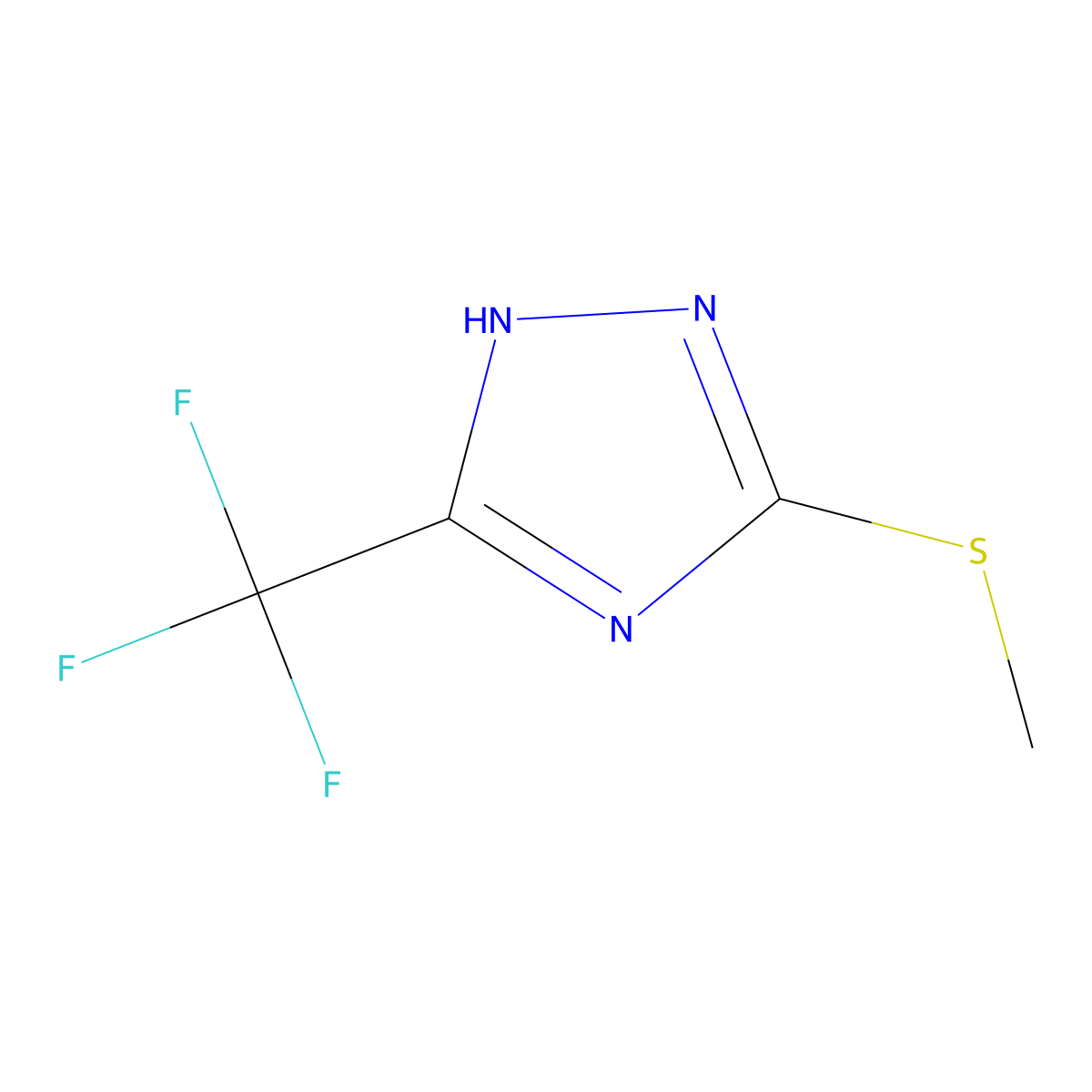 3-(methylsulfanyl)-5-(trifluoromethyl)-1H-1,2,4-triazole molecular structure, CAS 111451-94-6
