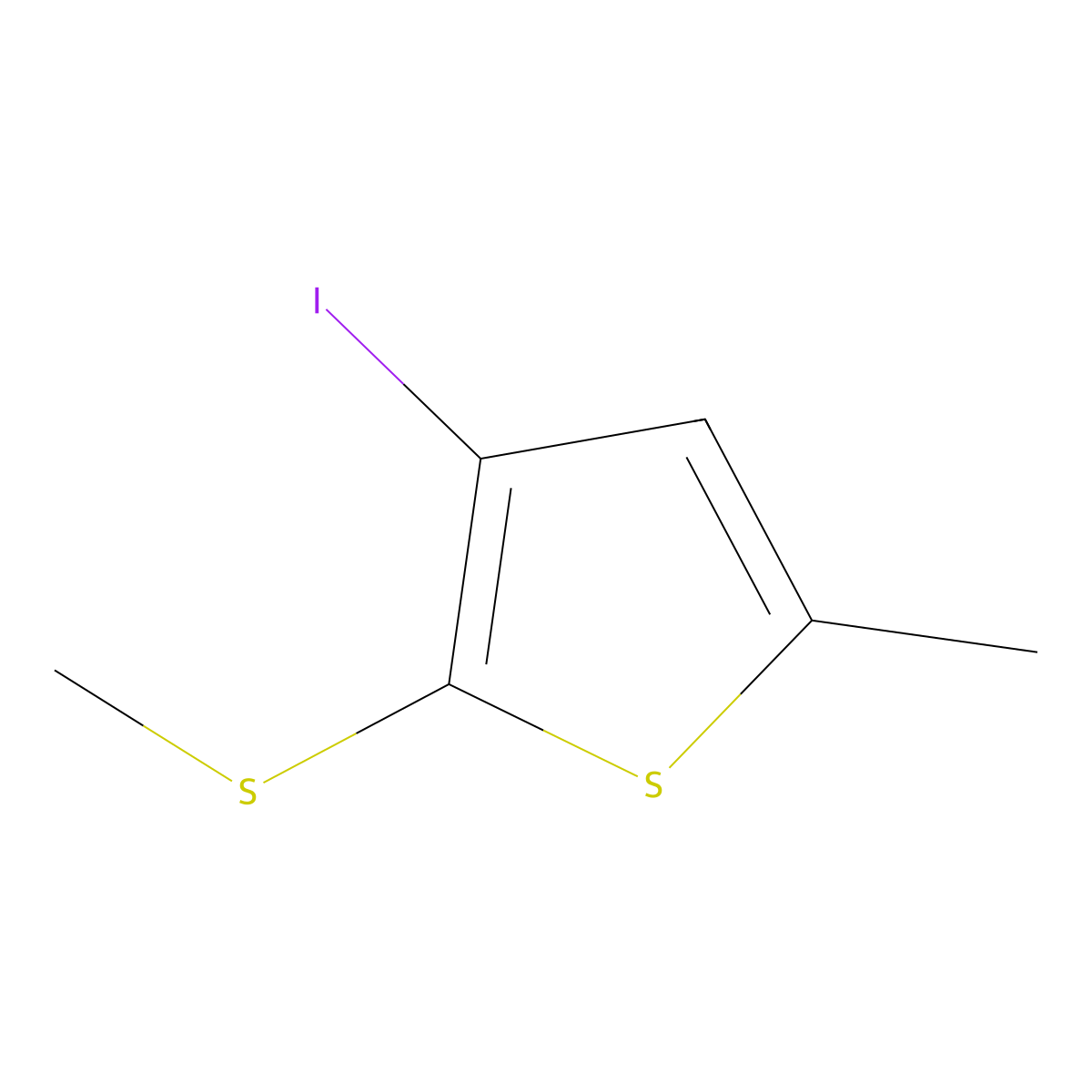 Thiophene, 3-iodo-5-methyl-2-(methylthio)- molecular structure, CAS 111454-54-7