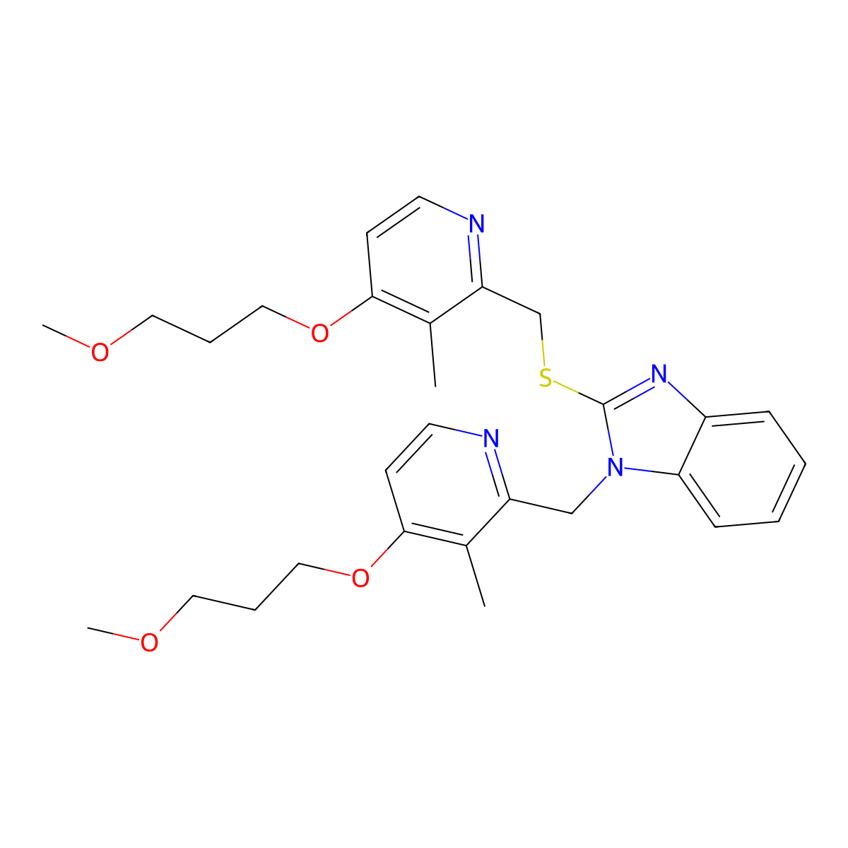 N-[[4-(3-Methoxypropoxy)-3-methyl-2-pyridinyl]methyl] Rabeprazole Sulfide molecular structure, CAS 1114543-47-3