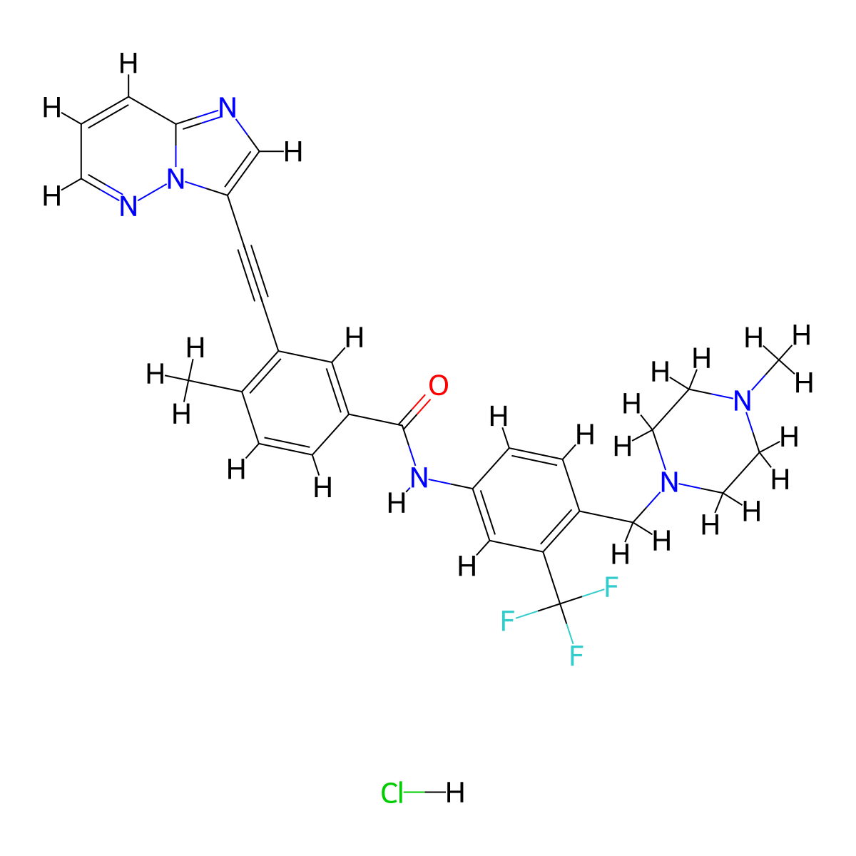 Ponatinib Hydrochloride molecular structure, CAS 1114544-31-8