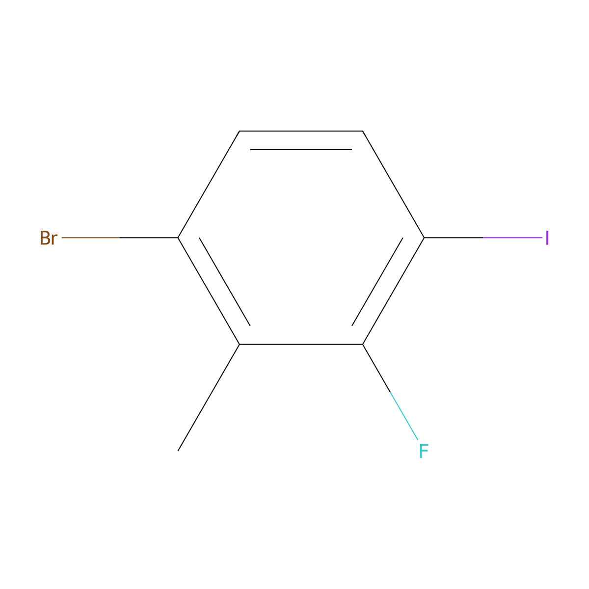 1-Bromo-3-fluoro-4-iodo-2-methylbenzene molecular structure, CAS 1114546-29-0