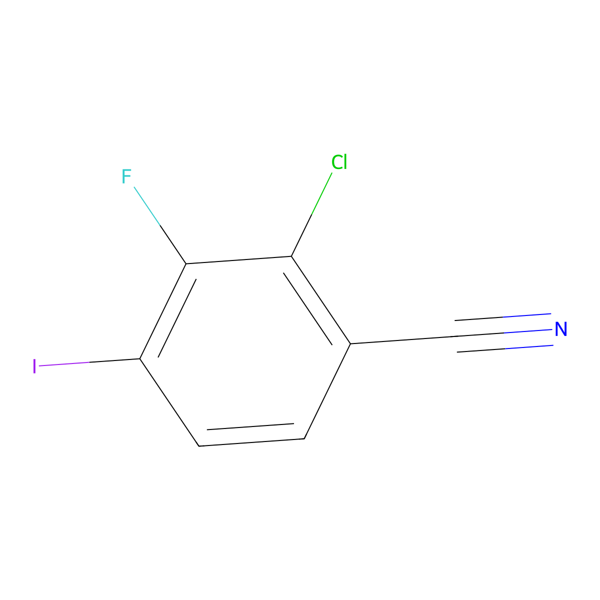 2-Chloro-3-fluoro-4-iodobenzonitrile molecular structure, CAS 1114547-55-5