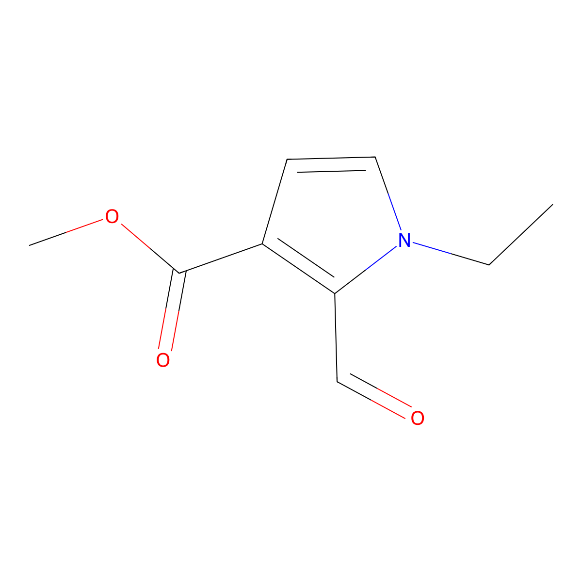Methyl 1-ethyl-2-formyl-1H-pyrrole-3-carboxylate molecular structure, CAS 111455-92-6