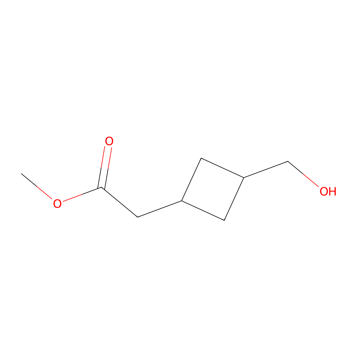 Methyl 2-(3-(hydroxymethyl)cyclobutyl)acetate molecular structure, CAS 1114554-24-3