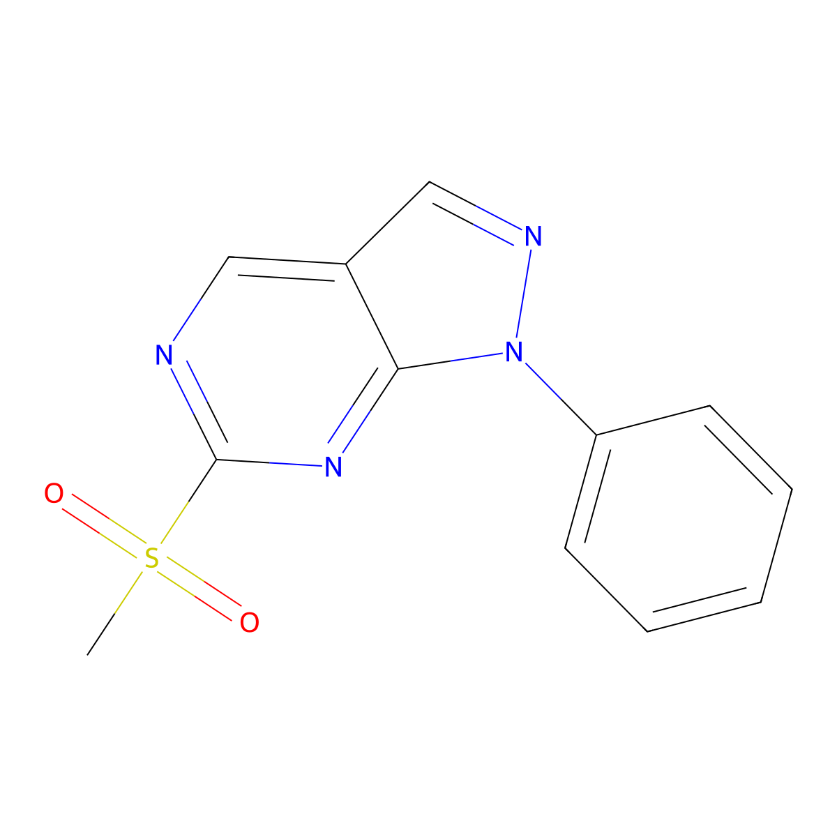 6-(Methylsulfonyl)-1-phenyl-1h-pyrazolo[3,4-d]pyrimidine molecular structure, CAS 1114555-03-1