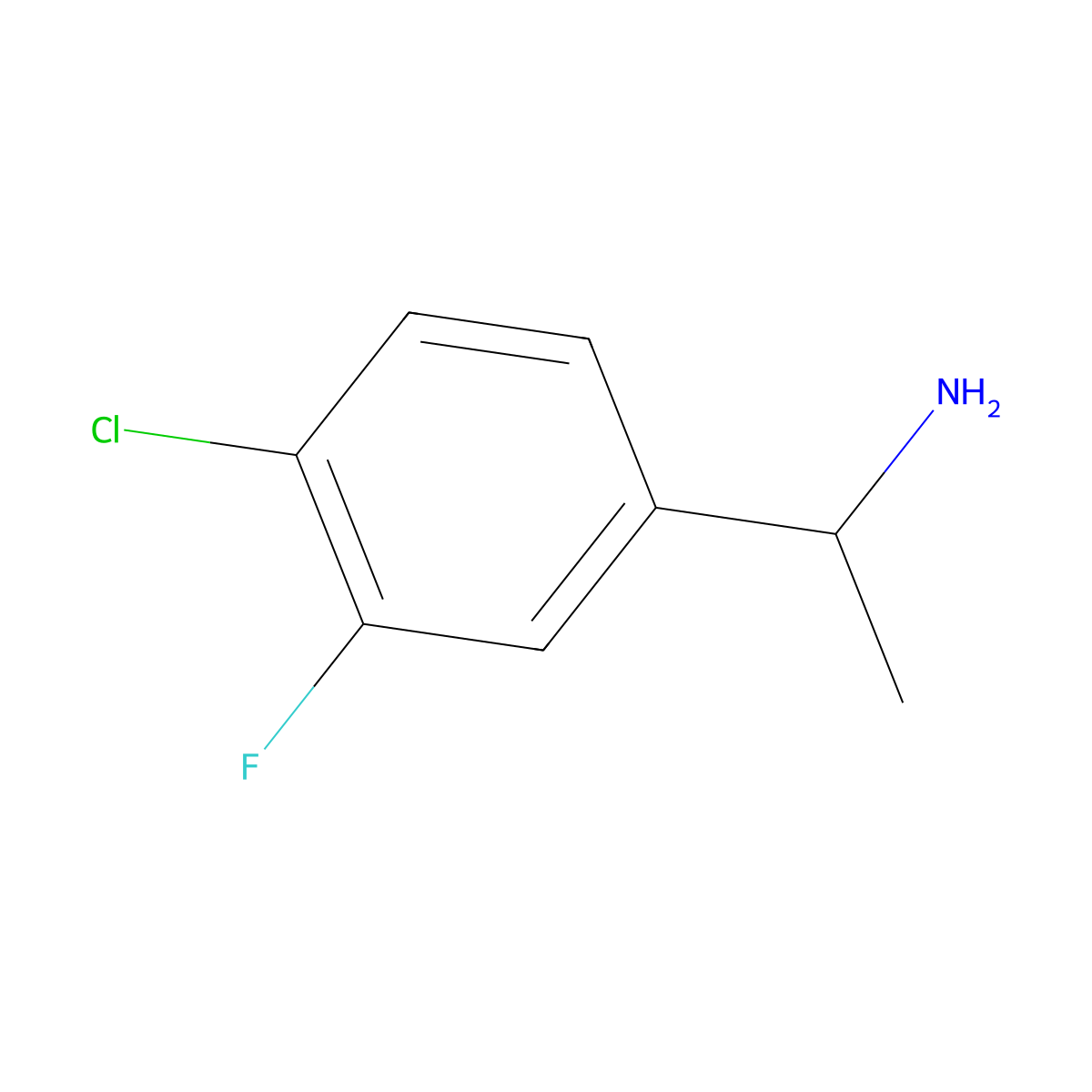(R)-1-(4-Chloro-3-fluorophenyl)ethanamine molecular structure, CAS 1114559-14-6