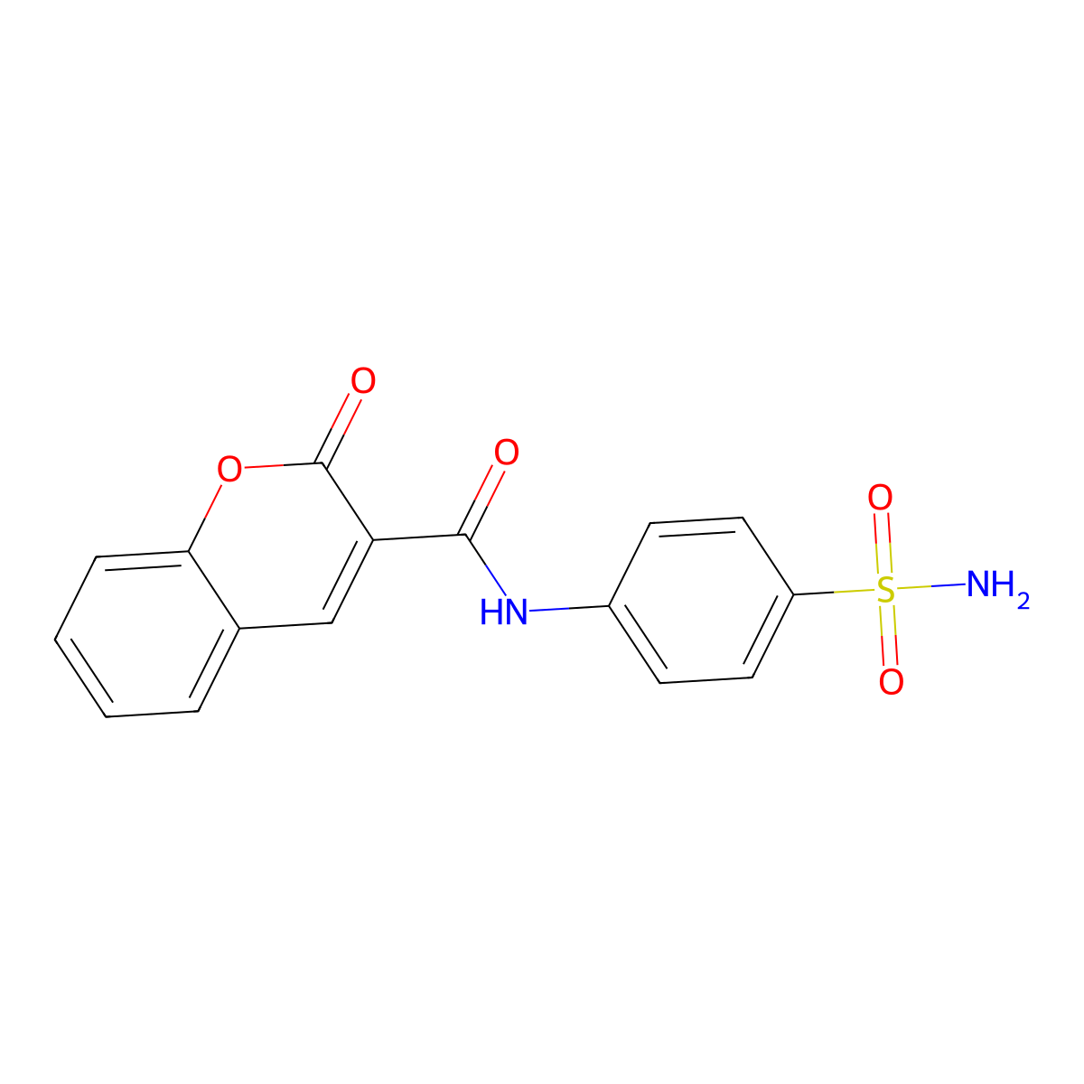 2-oxo-N-(4-sulfamoylphenyl)-2H-chromene-3-carboxamide molecular structure, CAS 111456-11-2