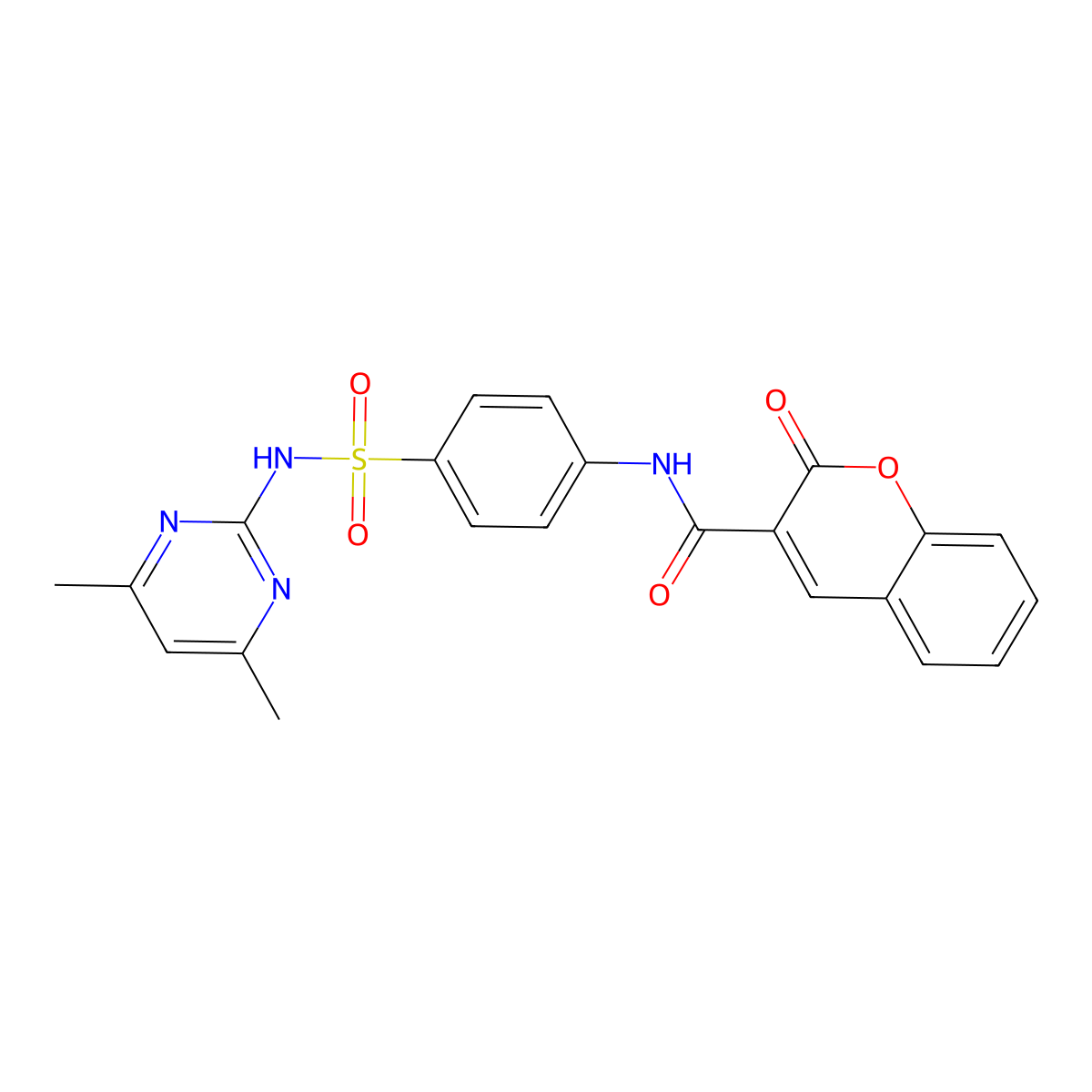 N-{4-[(4,6-dimethylpyrimidin-2-yl)sulfamoyl]phenyl}-2-oxo-2H-chromene-3-carboxamide molecular structure, CAS 111456-19-0