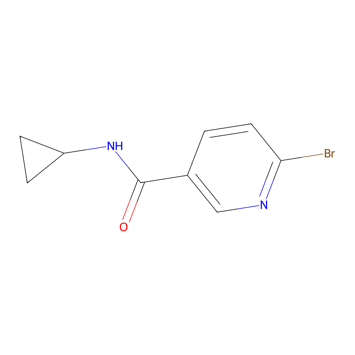 6-bromo-N-cyclopropylpyridine-3-carboxamide molecular structure, CAS 1114563-25-5