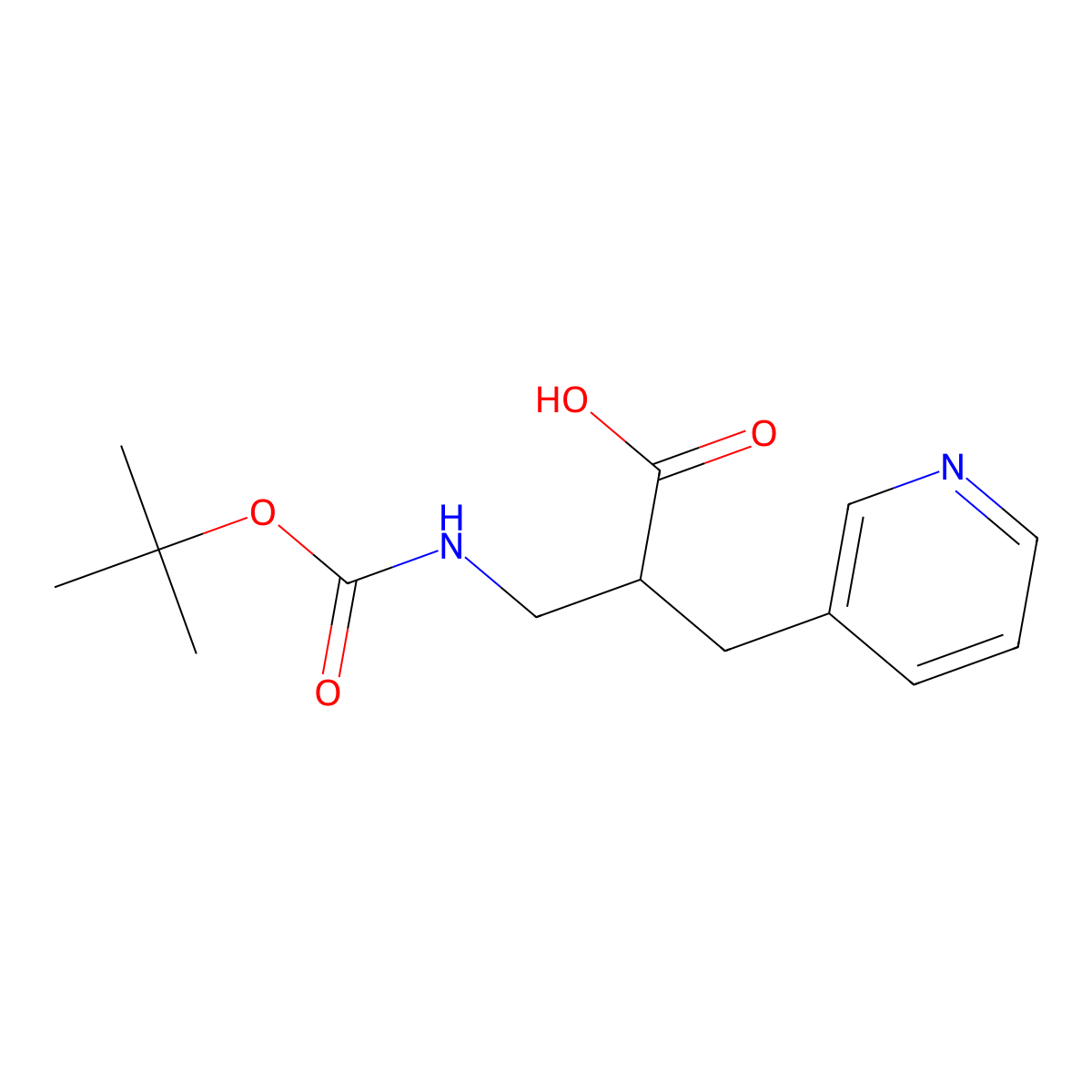 3-((tert-Butoxycarbonyl)amino)-2-(pyridin-3-ylmethyl)propanoic acid molecular structure, CAS 1114567-17-7
