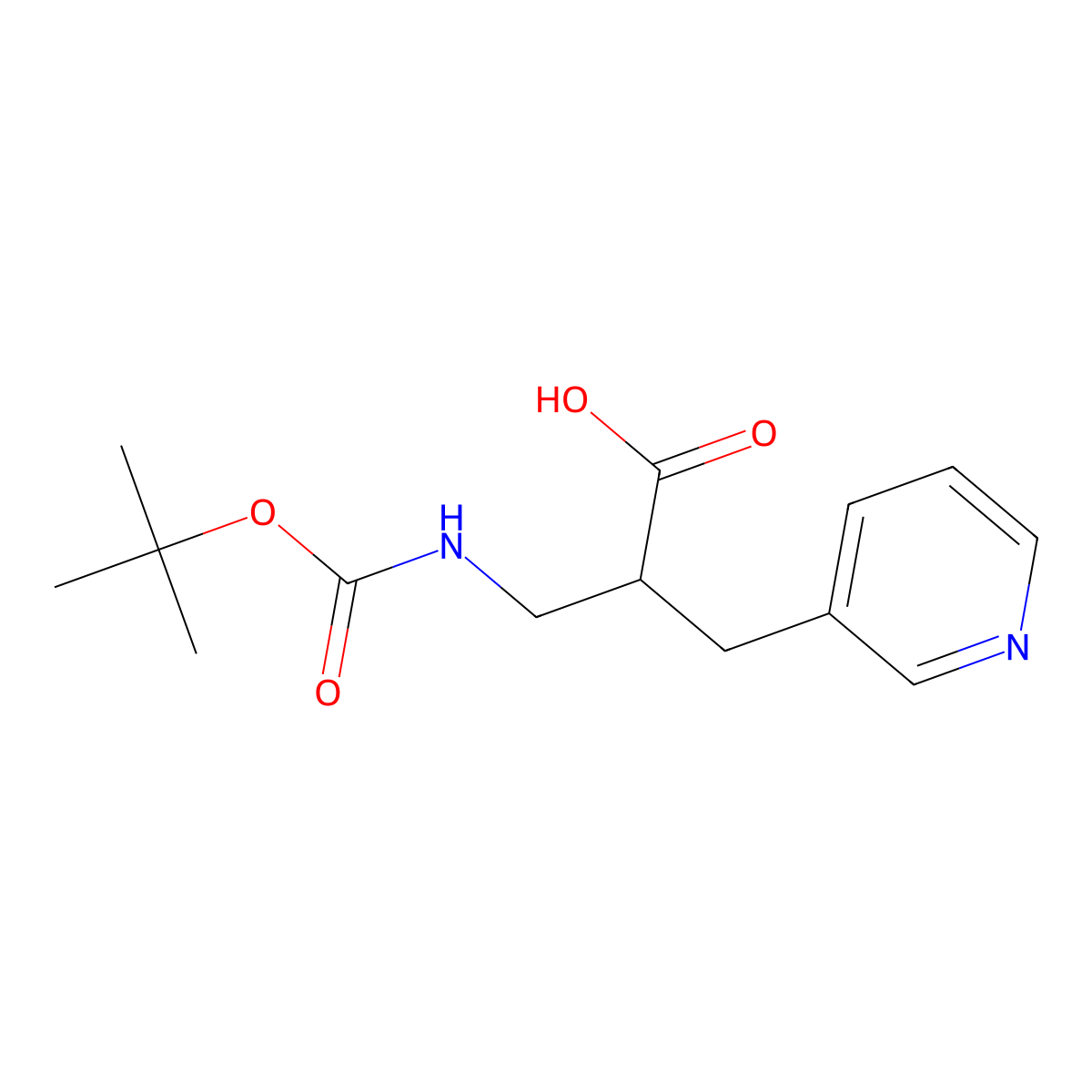 3-((tert-Butoxycarbonyl)amino)-2-(pyridin-3-ylmethyl)propanoic acid molecular structure, CAS 1114567-17-7