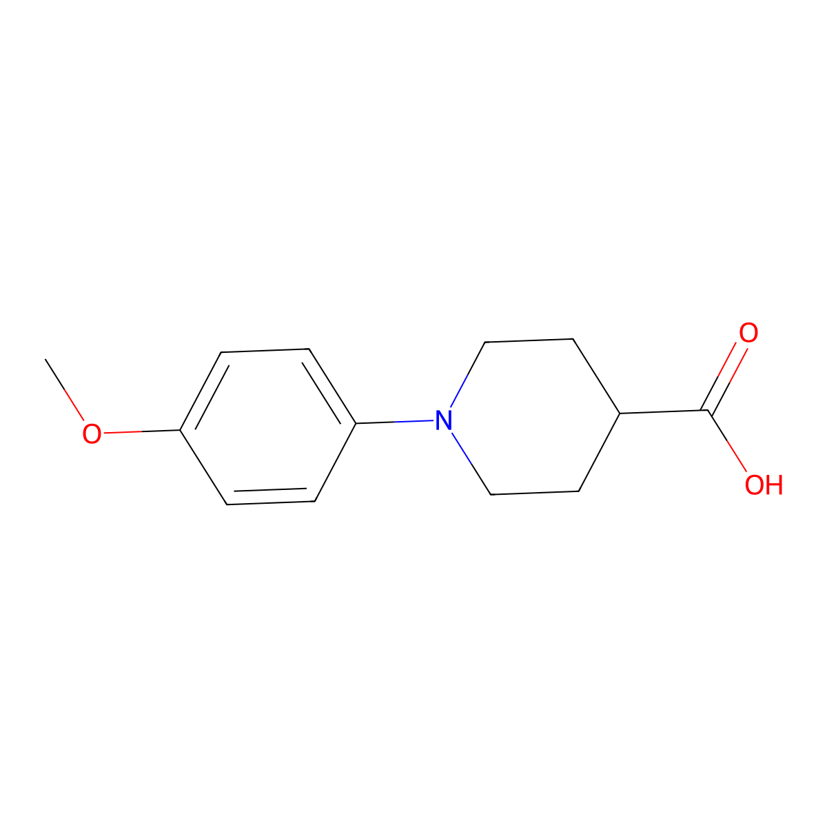 1-(4-Methoxyphenyl)piperidine-4-carboxylic acid molecular structure, CAS 1114593-97-3