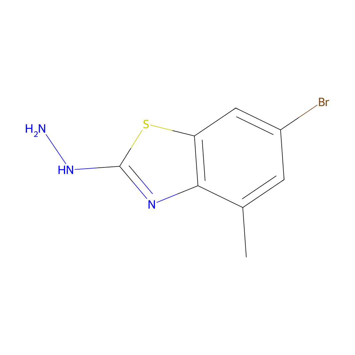 6-Bromo-2-hydrazino-4-methyl-1,3-benzothiazole molecular structure, CAS 1114594-94-3