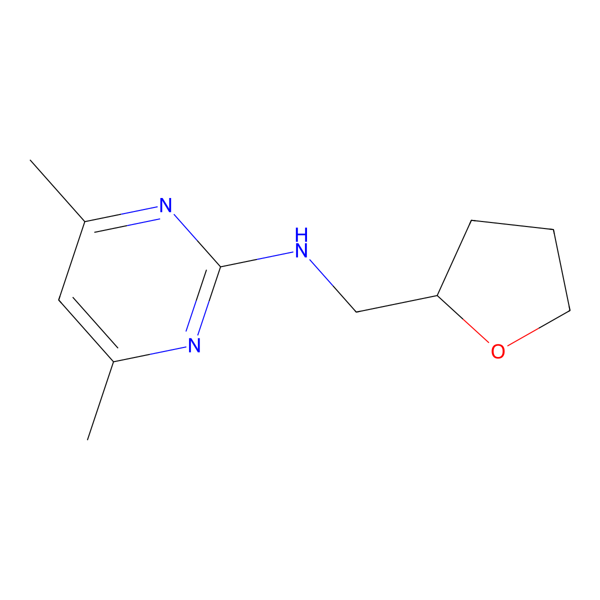 (4,6-Dimethylpyrimidin-2-yl)(oxolan-2-ylmethyl)amine molecular structure, CAS 1114595-22-0