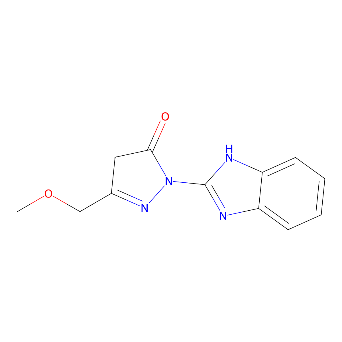 1-Benzimidazol-2-yl-3-(methoxymethyl)-2-pyrazolin-5-one molecular structure, CAS 1114595-37-7