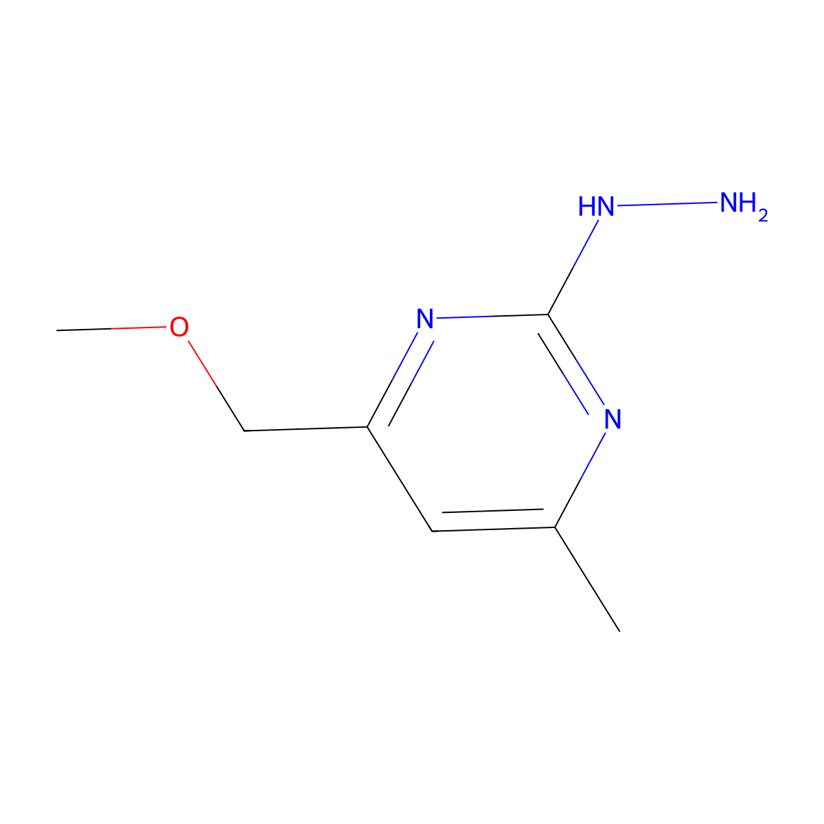 2-Hydrazinyl-4-(methoxymethyl)-6-methylpyrimidine molecular structure, CAS 1114595-43-5
