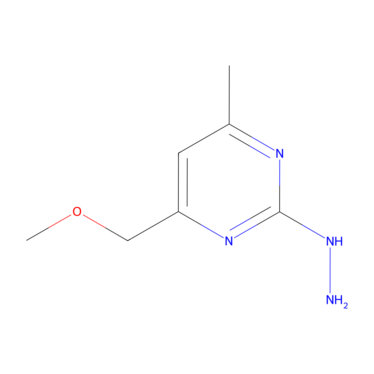 2-Hydrazinyl-4-(methoxymethyl)-6-methylpyrimidine molecular structure, CAS 1114595-43-5