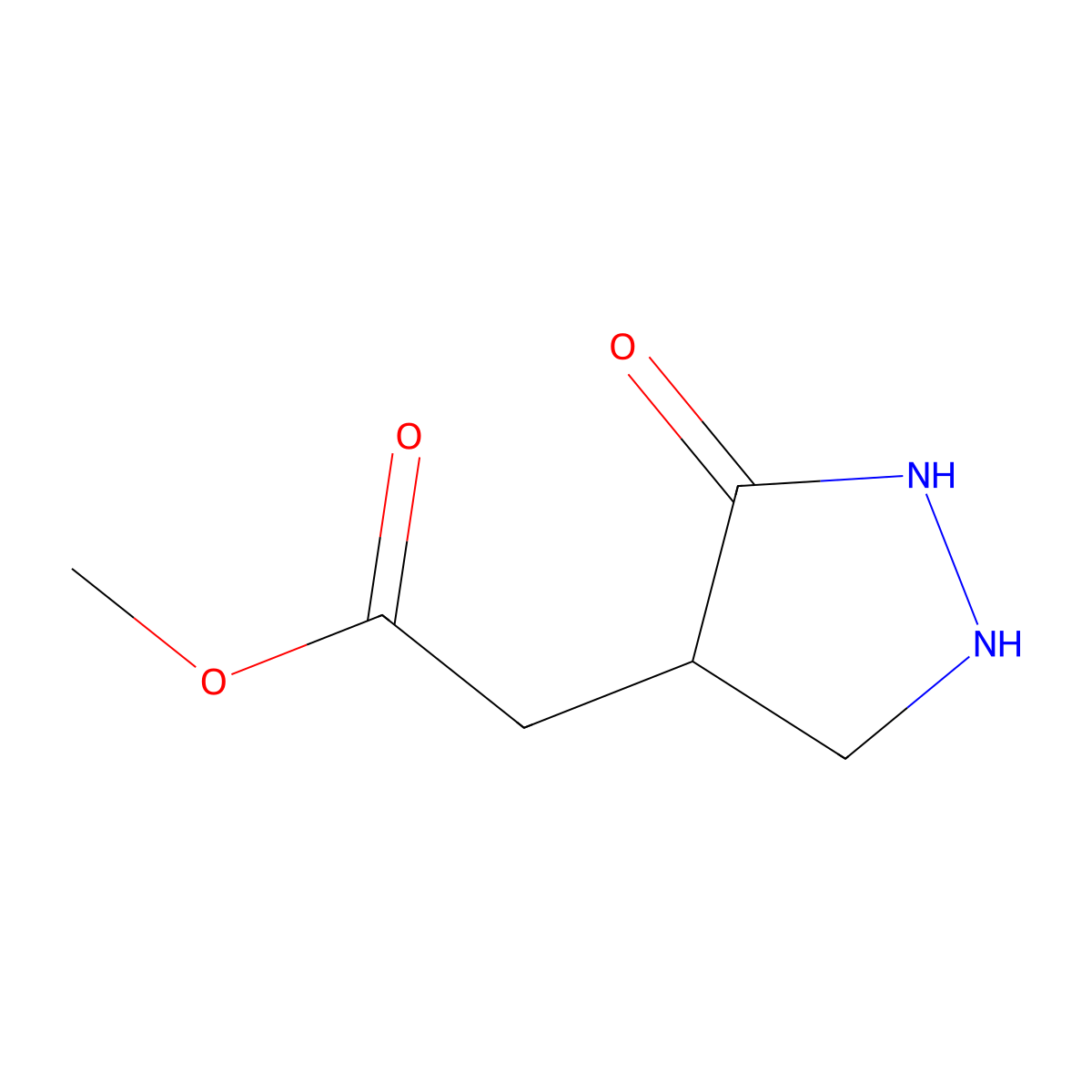 Methyl (3-oxopyrazolidin-4-yl)acetate molecular structure, CAS 1114595-63-9