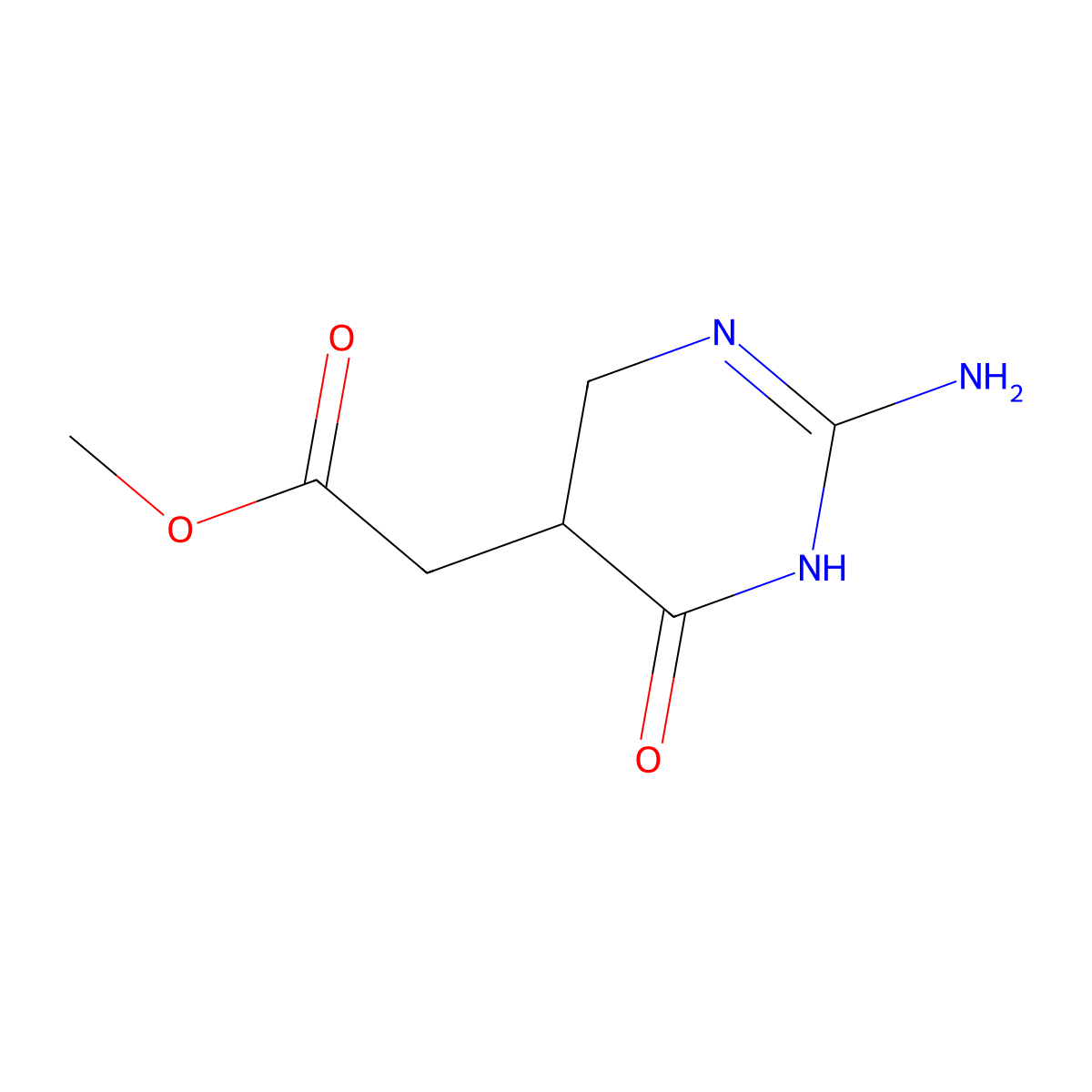 Methyl (2-amino-6-oxo-1,4,5,6-tetrahydropyrimidin-5-yl)acetate molecular structure, CAS 1114595-91-3