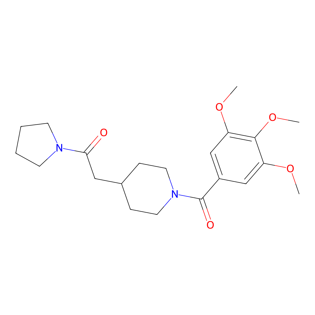 4-(2-Oxo-2-pyrrolidin-1-ylethyl)-1-(3,4,5-trimethoxybenzoyl)piperidine molecular structure, CAS 1114596-36-9