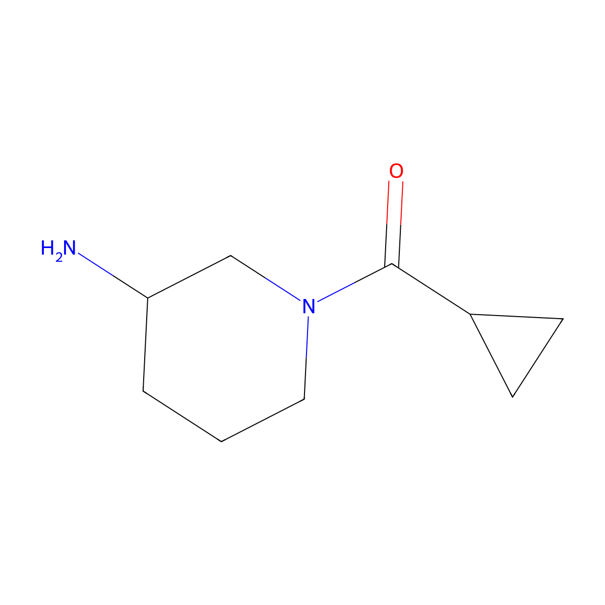 1-(Cyclopropylcarbonyl)piperidin-3-amine molecular structure, CAS 1114596-39-2