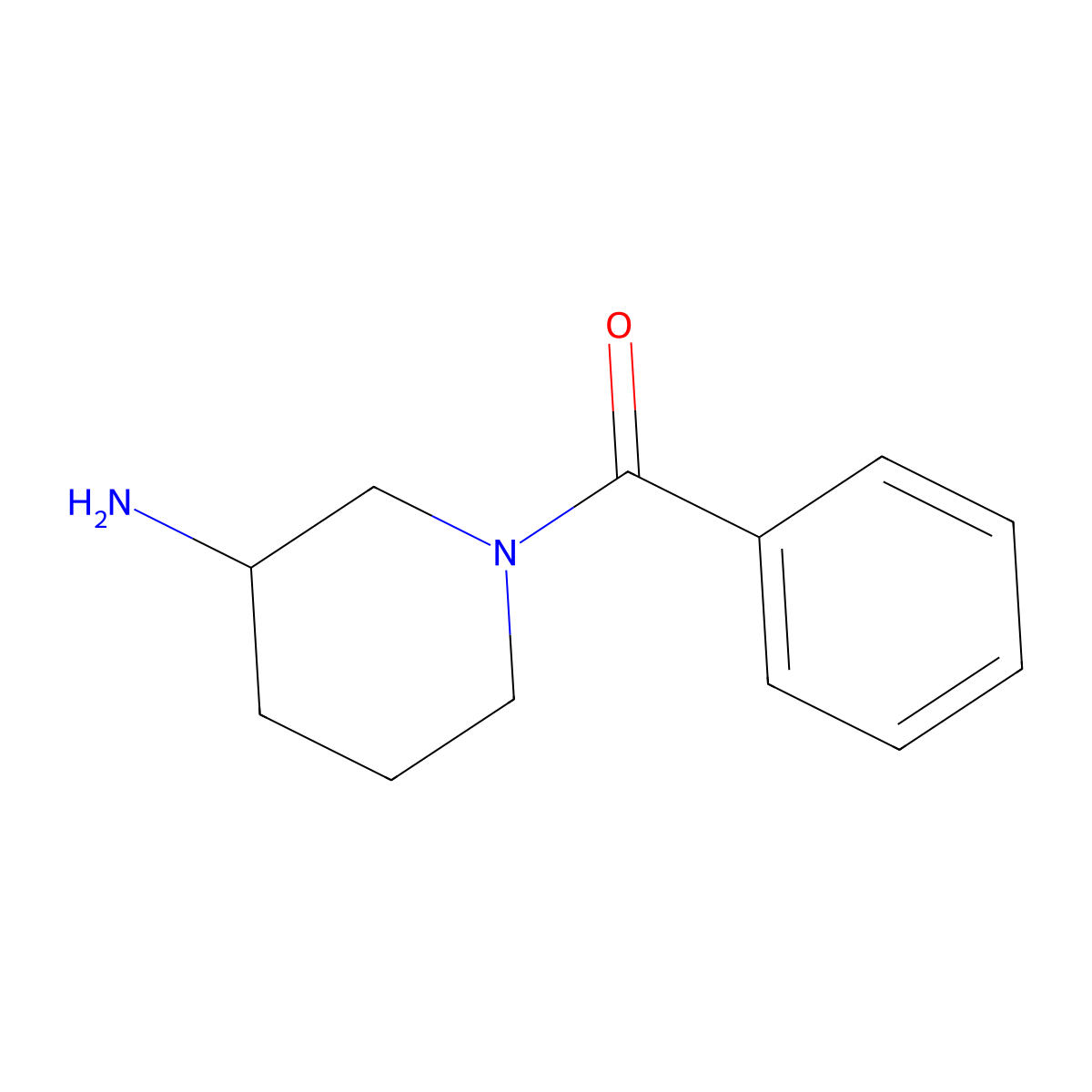 (3-Aminopiperidin-1-yl)(phenyl)methanone molecular structure, CAS 1114596-54-1