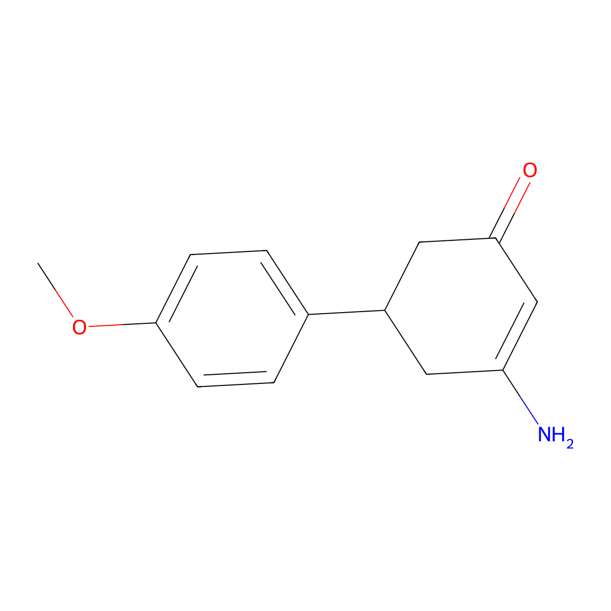 3-Amino-5-(4-methoxyphenyl)cyclohex-2-en-1-one molecular structure, CAS 1114596-76-7