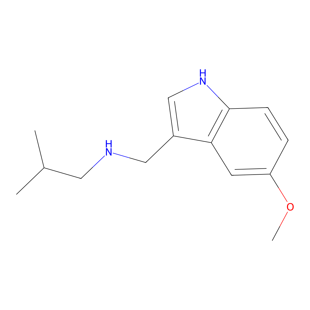 N-[(5-methoxy-1H-indol-3-yl)methyl]-2-methylpropan-1-amine molecular structure, CAS 1114597-44-2