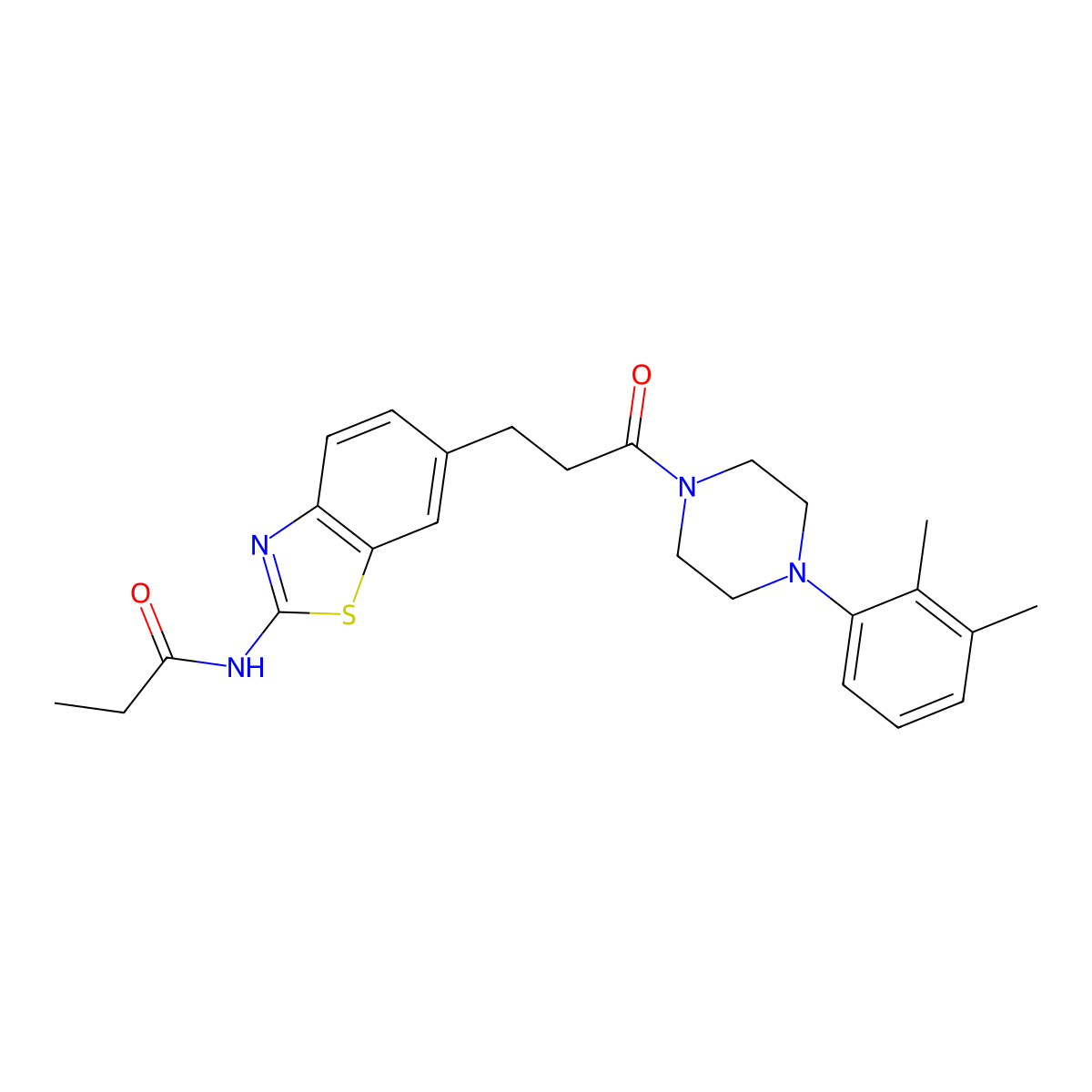 N-(6-{3-[4-(2,3-dimethylphenyl)piperazin-1-yl]-3-oxopropyl}-1,3-benzothiazol-2-yl)propanamide molecular structure, CAS 1114597-45-3