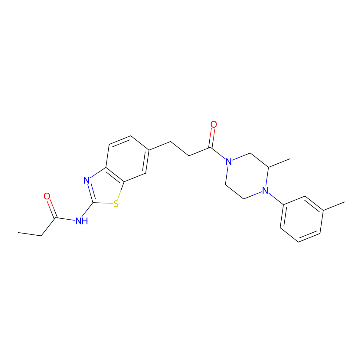 N-(6-{3-[3-methyl-4-(3-methylphenyl)piperazin-1-yl]-3-oxopropyl}-1,3-benzothiazol-2-yl)propanamide molecular structure, CAS 1114597-50-0