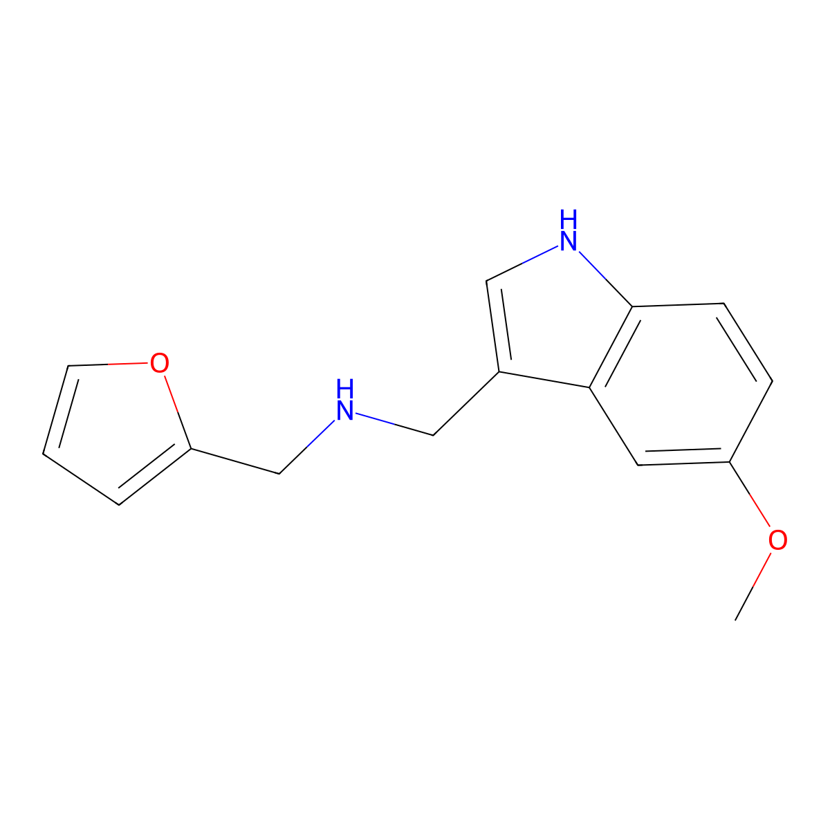N-(2-furylmethyl)-N-[(5-methoxy-1H-indol-3-yl)methyl]amine molecular structure, CAS 1114597-54-4