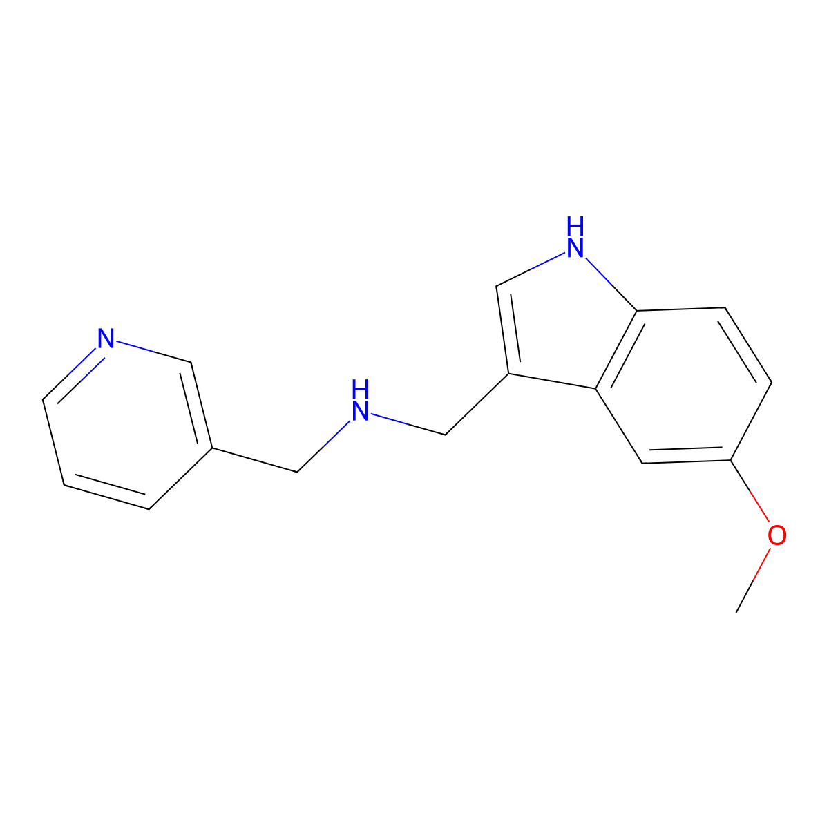 N-[(5-methoxy-1H-indol-3-yl)methyl]-N-(pyridin-3-ylmethyl)amine molecular structure, CAS 1114597-59-9