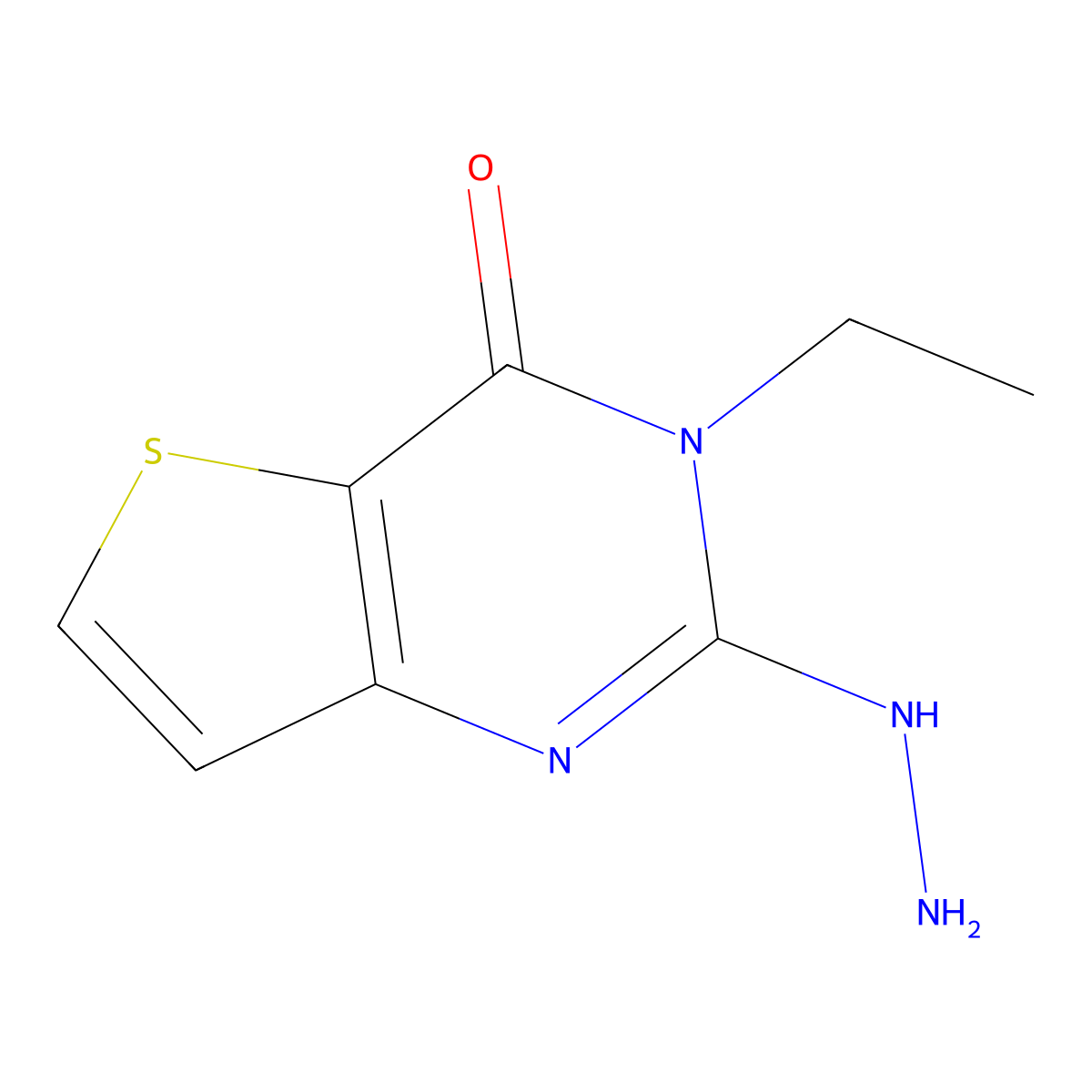 3-ethyl-2-hydrazinothieno[3,2-d]pyrimidin-4(3H)-one molecular structure, CAS 1114597-74-8