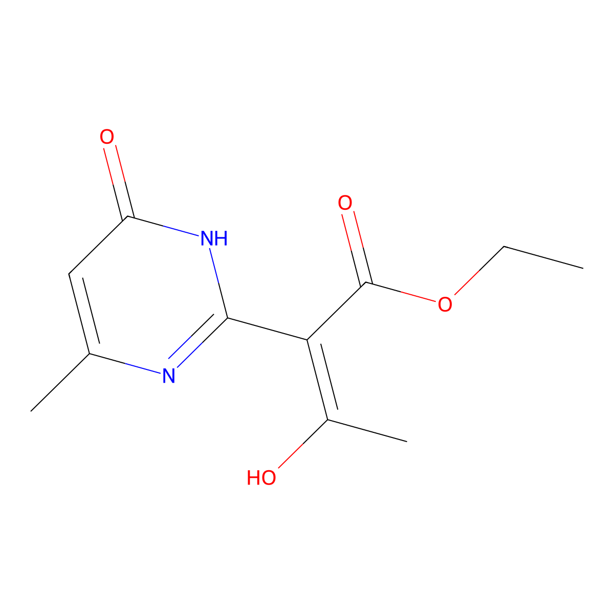 Ethyl 2-(4-hydroxy-6-methylpyrimidin-2(1H)-ylidene)-3-oxobutanoate molecular structure, CAS 1114597-79-3