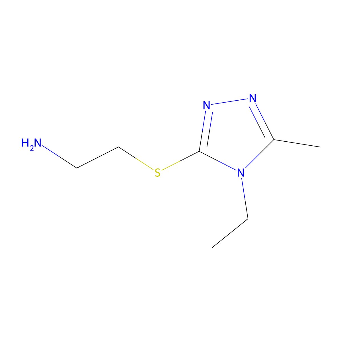2-((4-Ethyl-5-methyl-4H-1,2,4-triazol-3-yl)thio)ethanamine molecular structure, CAS 1114597-94-2