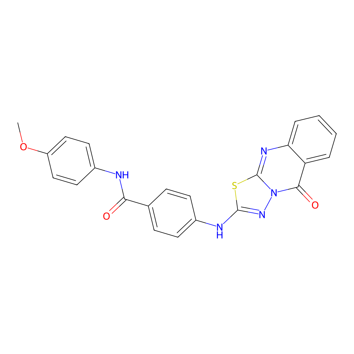 N-(4-methoxyphenyl)-4-({5-oxo-5H-[1,3,4]thiadiazolo[2,3-b]quinazolin-2-yl}amino)benzamide molecular structure, CAS 1114600-67-7