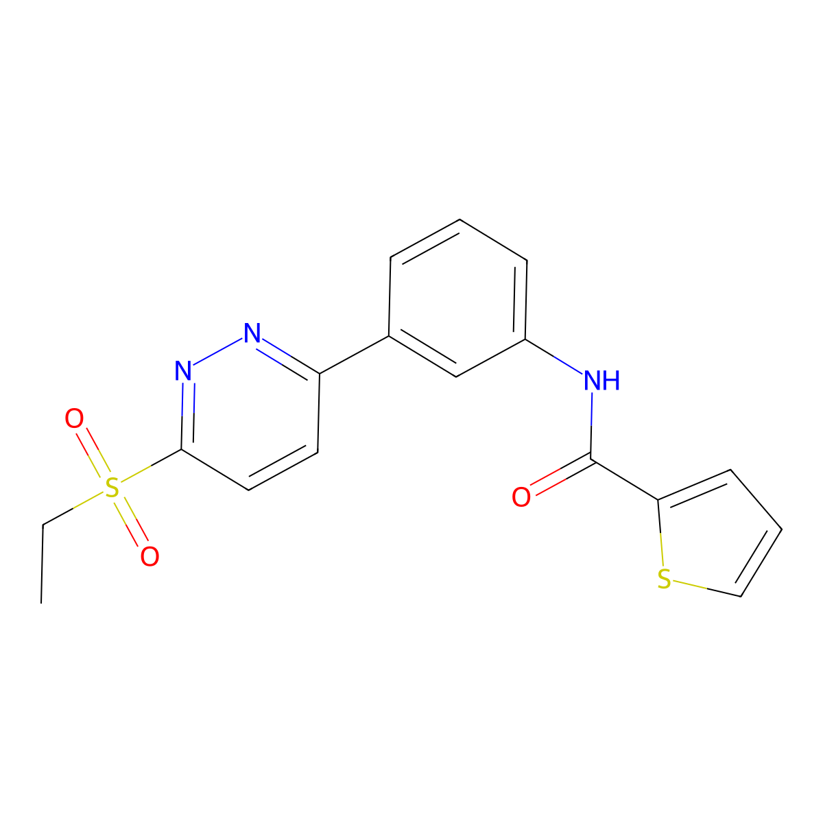N-(3-(6-(ethylsulfonyl)pyridazin-3-yl)phenyl)thiophene-2-carboxamide molecular structure, CAS 1114602-77-5