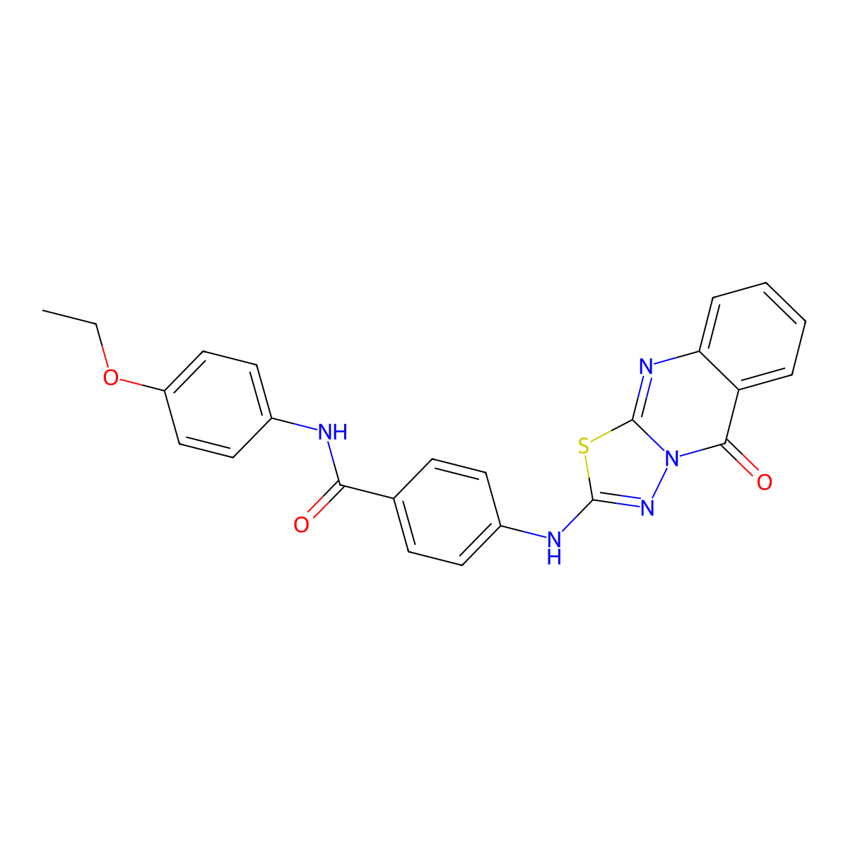 N-(4-ethoxyphenyl)-4-({5-oxo-5H-[1,3,4]thiadiazolo[2,3-b]quinazolin-2-yl}amino)benzamide molecular structure, CAS 1114611-19-6