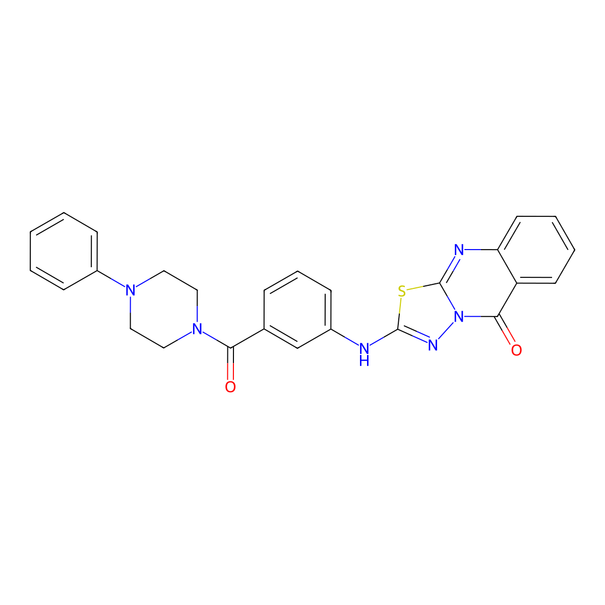 2-{[3-(4-phenylpiperazine-1-carbonyl)phenyl]amino}-5H-[1,3,4]thiadiazolo[2,3-b]quinazolin-5-one molecular structure, CAS 1114611-64-1