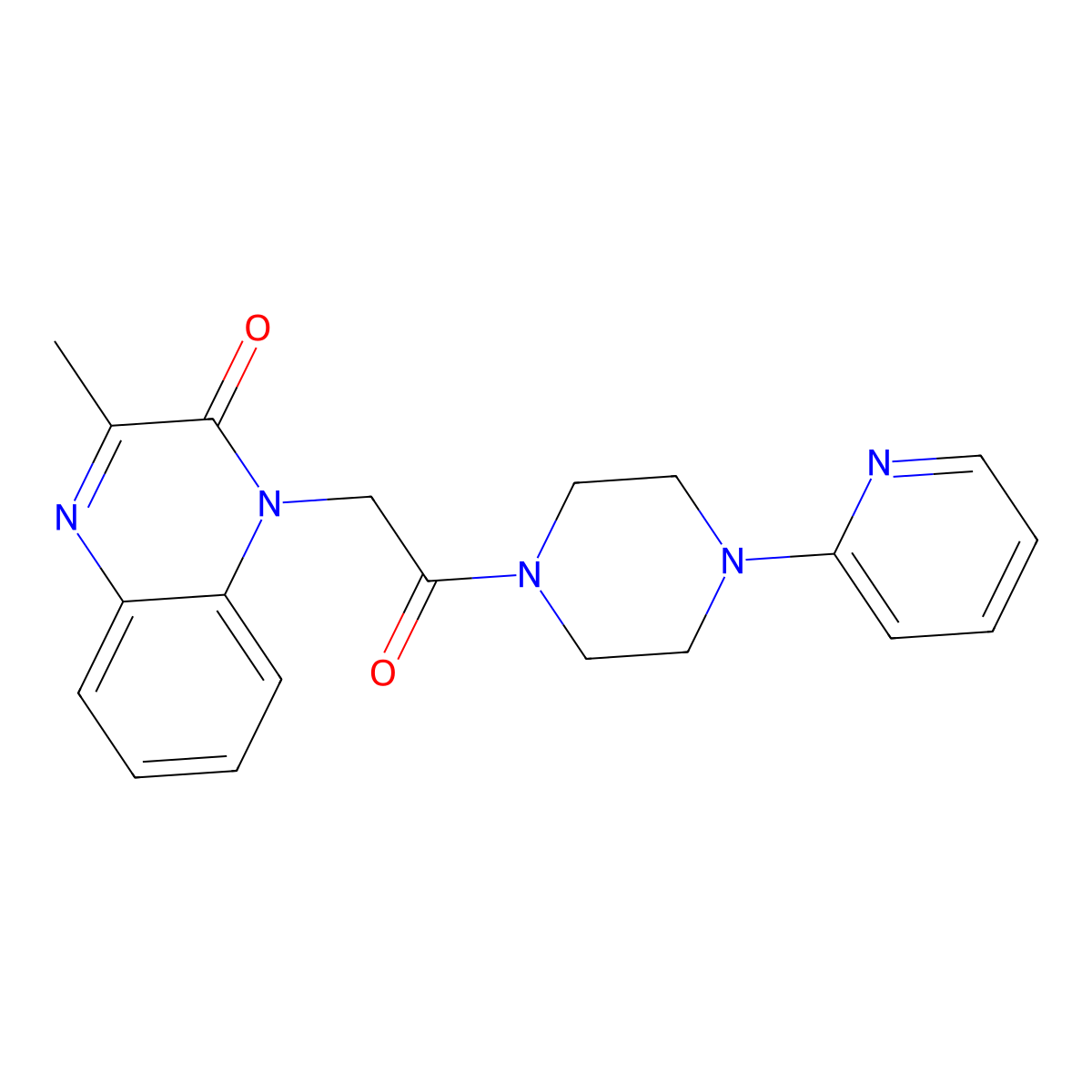 3-methyl-1-(2-oxo-2-(4-(pyridin-2-yl)piperazin-1-yl)ethyl)quinoxalin-2(1H)-one molecular structure, CAS 1114612-92-8